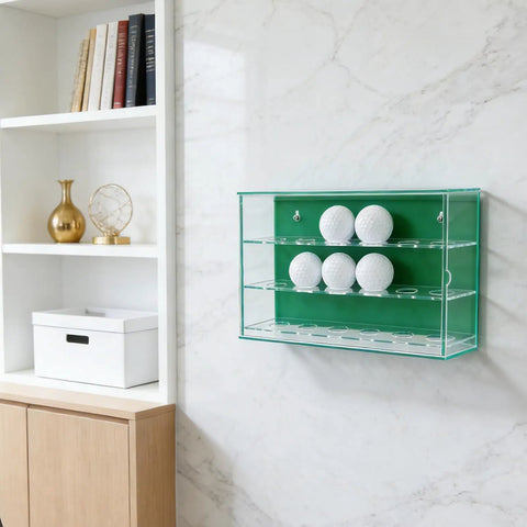 Clear Acrylic Golf Ball Display Case Hang On The Wall Three Layer Holder For 18 Balls Dustproof Storage Box