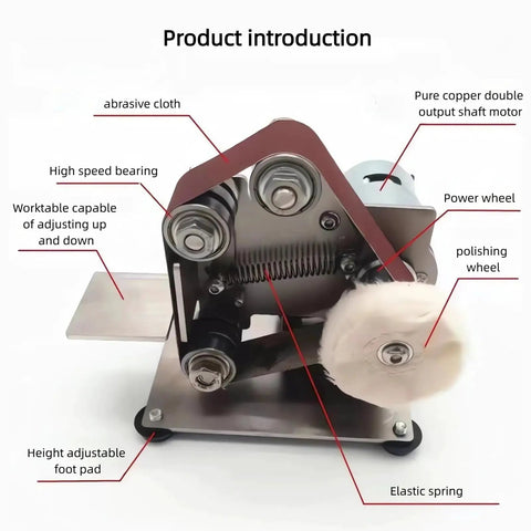 Professional Grade Mini Belt Sander Boasting A Sick Pure Copper Motor Versatile Electric Polisher Adjustable Sharpener stainless design with polishing wheel