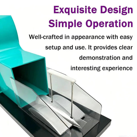 Wind Tunnel Lift Demonstrator For Classroom Aerodynamics Lessons, Hands On Adjustable Airflow With Removable Plane Model, Clear Wing Lift Visualization Tool With simple operation and exquisite design.