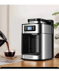 Hustle Ready Daily Grind 2In1 Automatic Coffee Grinder And Brewer Whole Bean Drip Machine, 12 cup metallic design brewing coffee.