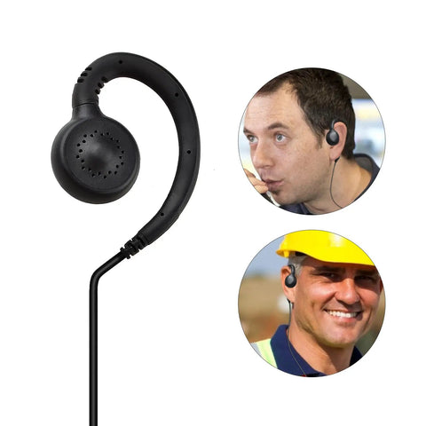 Listen Only 3.5mm Earpiece With C Shape Ear Hook For Security Police Ham Radio And Walkie Talkie, 1Pin Audio Jack