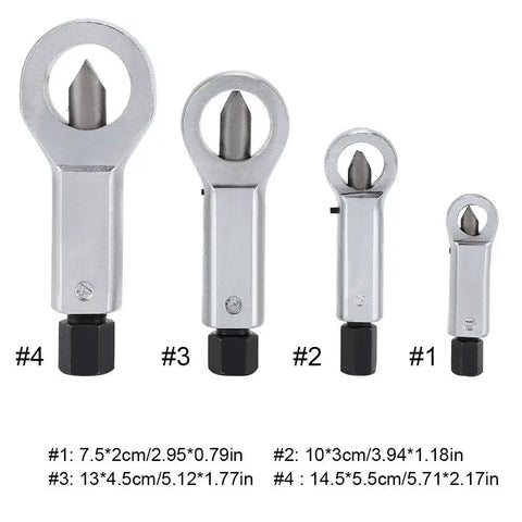 Set of four Beast Mode Heavy Duty Nut Splitter tools with different sizes for auto, workshop, and DIY repairs.