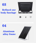 Solar Security Lights 200W300W400W800W,Solar Powered Floodlights Led H,，， showing refined one body fuselage and aluminum alloy frame.