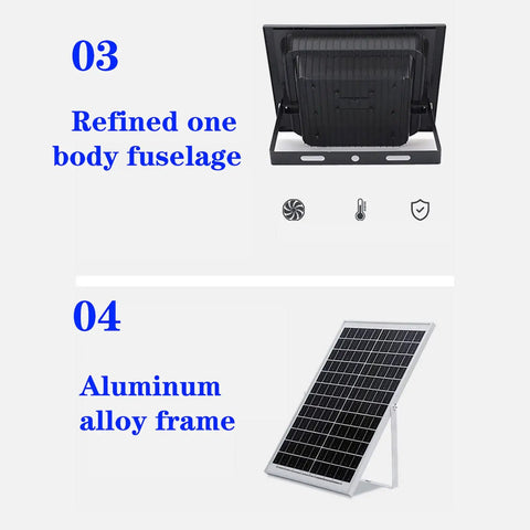 Solar Security Lights 200W300W400W800W,Solar Powered Floodlights Led H,，， showing refined one body fuselage and aluminum alloy frame.