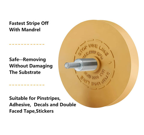 Decal Eraser Wheel Adhesive Remover For Pinstripes, Vinyl Tapes And Stickers, Rubber Wheel For Drill, Easy Grip Pro