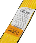 Label on 4 Pack Heavy Duty Tie Down Straps For Auto Towing With RTJ Cluster Hooks, 2 Inch By 8 Foot, G70 12 Inch Chain Extension