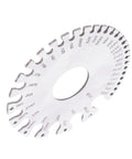 Close-up of Stainless Steel Wire Diameter Gauge 0-36 Inch for Copper, Brass and Other Non Ferrous Metals, engraved scale visible.