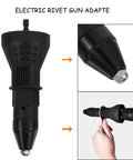 Super Cool Cordless Riveting Tool Kit With Electric Drill Adapter For Labor Saving Work Featuring Long Lasting Performance And Durable Plastic Build Perfect For Auto Manufacturing Jobs And Heavy Duty DIY Projects black plastic drill adapter