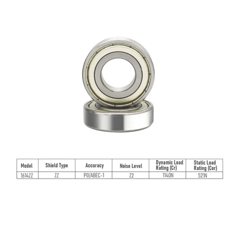 Top Tier 1614ZZ Double Shielded Deep Groove Ball Bearings 10 Pack Chrome Steel Build 3/8 by 1 1/8 inch for power tools