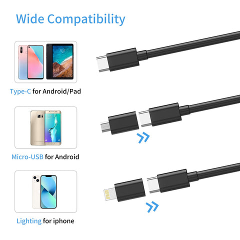 Endoscope Camera With Light 6 LED Lights Nine Point Eight Feet Semi Rigid Snake Cable IP67 Waterproof Borescope connector types