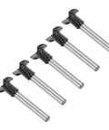 Aramox T Shape Arc Bending Router Bit Kit Built From Top Tier Cemented Carbide For Super Durable Woodworking, 5 pieces.