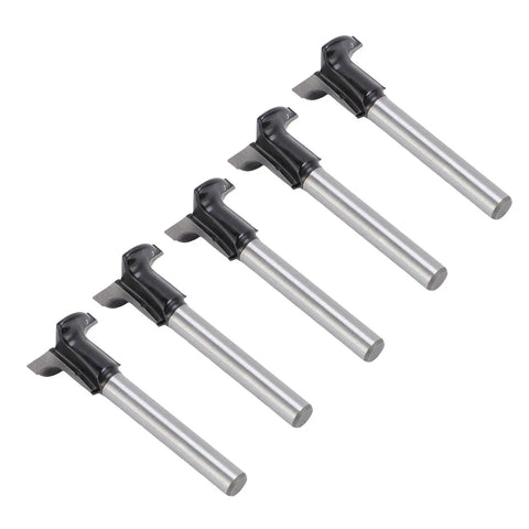 Aramox T Shape Arc Bending Router Bit Kit Built From Top Tier Cemented Carbide For Super Durable Woodworking, 5 pieces.