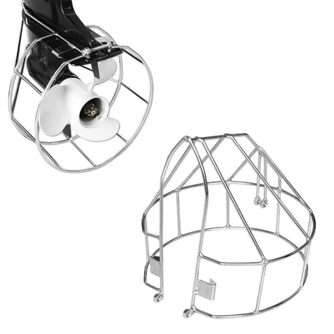 Outboard Propeller Guard Cover and Stainless Steel Mesh Safety Cage for Boats 6 HP Motors Easy Install No Drilling Marine Propeller Protection Shield Accessory