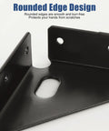 Heavy Duty Corner Brackets 24 Pack With 144 Screws, Metal Gusset Joints showing rounded edge design for safe installation.