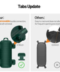 Comparison showing Outdoor Extension Cord Cover Waterproof With Four Removable Latches Heavy Duty Weatherproof Electrical Box Plug Cover For Patio Power Tools Holiday Lights IP54 Sealed Green with a removable buckle vs. others with weak tabs.
