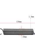 Top Tier Five Pack Dual Hook Extension Springs Solid Stainless Steel Tension Coils A Badass Choice For Rigged Up Garage Builds And Super Smooth Daily Repairs, measuring 130mm in length and 1.4mm in wire diameter.