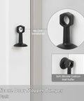 Easy Install No Drill Silicone Door Stopper Bumpers With Soft Cushions, Fits Standard Interior Doors, Wall Buffer That Prevents Dents