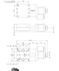 Heavy Hitter Motorized Linear Translation Stage With Stepper Motor For Buttery Smooth X Axis Glide design blueprint with dimensions.