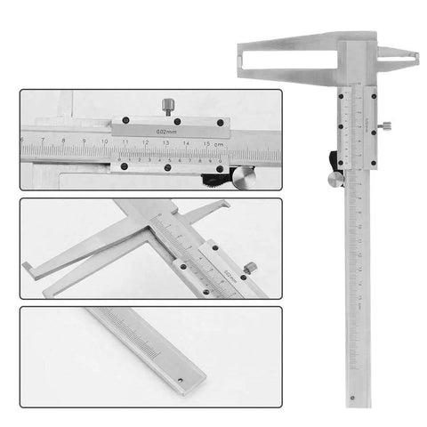 Inner Vernier Caliper 9 To 150 mm Range For Inner Hole Measurement, detailed view of carbon steel micrometer gauge ruler