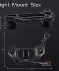 Dimensions diagram of Heavy Duty Black Aluminum Light Mounting Brackets for Jeep Wrangler JL JLU 4Xe and Gladiator JT