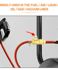 Brass Compression Union Fittings Kit 5 Pack 1/4 Inch Tube OD to 1/2 Inch NPT Female Connectors installed on gas line