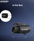 Tesla To J1772 80A EV Charger Adapter For Level 2 Charging with dimensions and carry bag shown.