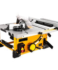Rock Solid 8 Inch Portable Table Saw With Dust Free Extension And Tough Steel Roll Cage, showing compact design and adjustable features.