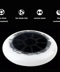 White 110mm inline skate wheel with fan blade hub, Six Pack Inline Skate Wheels 90mm 100mm 110mm Set 85A Replacement for Roller Blades