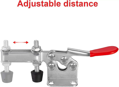 Heavy Duty Toggle Clamp 225D Quick Release Hold Down Clamp 500 Lbs Anti Slip Horizontal Clamp with adjustable distance feature