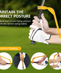 Image of a golfer using 2 Pack Golf Swing Trainer Aids For Driving Range Practice Boost Posture Alignment And Tempo To Build Consistency Easy To Use Yellow Swing Tool To Fix Your Form And Build Natural Repeatable Swings.