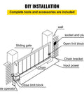DIY installation diagram for Heavy Duty Automatic Sliding Gate Opener Rigged With Two Remotes And 500W Silent Copper Motor.