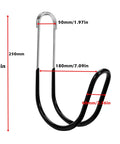 Wall Mounted Garden Hose Holder 304 Stainless Steel Rust Proof Heavy Duty Hose Hanger with dimensions labeled.