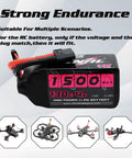 1500mAh 4S LiPo Battery 130C Burst 260C With XT60 Plug For FPV Drones, RC Quadcopters, and Helicopters