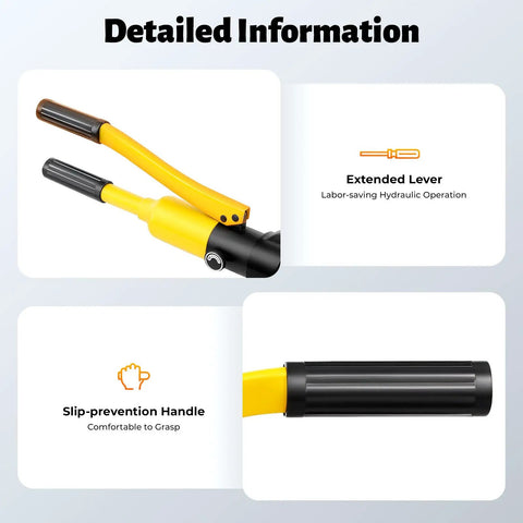 Haul The Heavy Duty 13 Ton Manual Hydraulic Rebar Cutter Steel Bolt Chain Cutting Tool Portable Iron Construction Aid lockable lever handles.