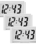 Dope Mini Digital Clock For Car Dashboard And Fridge Battery Operated Self Adhesive Stick On Clock White Timepiece With Waterproof PVC