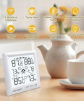 Indoor Outdoor Thermometer With Wireless Sensors And Backlit Display, High Precision Temperature And Humidity Monitor on table