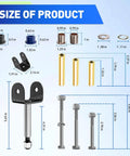 Size diagram of Big Time Polyurethane Front End Repair Bushing Kit For Club Car Ds Golf Cart 1993 Up with measurements.