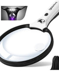 3X Lighted Magnifying Glass With LED And UV Light, 5.5 Inch Handheld Magnifier For Reading And Inspection, Clear Lens For Seniors