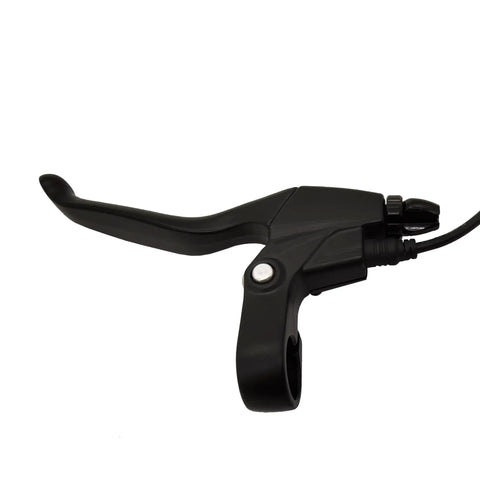 Waterproof Electronic Brake Lever Set For Ebikes With 2 Pin Waterproof Connector 20cm Long Delivers Safe Power Cut When Brakes Are Applied Easy To Install And Use, side view of black aluminum lever with connector