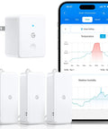WiFi Hygrometer Thermometer Kit With Gateway And 3 Mini Sensors For Indoor Humidity And Temperature Monitoring No Fuss App Control Long Battery Life 2.4GHz WiFi High Precision Readings, app view
