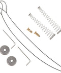 SCRFFCQPC 2 Sets Spring Gate Latch Replacement Kit for Wood Fence, including springs, cables, and installation tools.