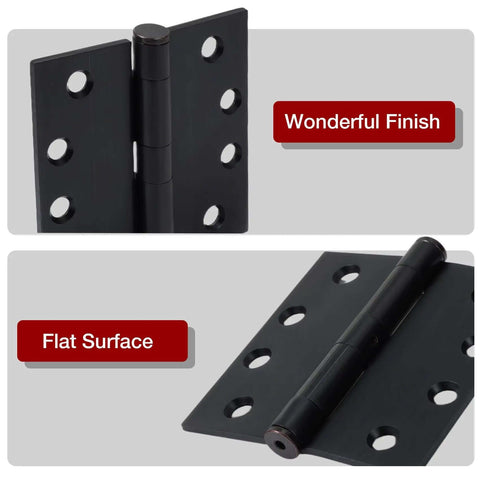 Close-up of 3 Pack Oil Rubbed Bronze 4.5 Inch Heavy Duty Commercial Door Hinges showing wonderful finish and flat surface