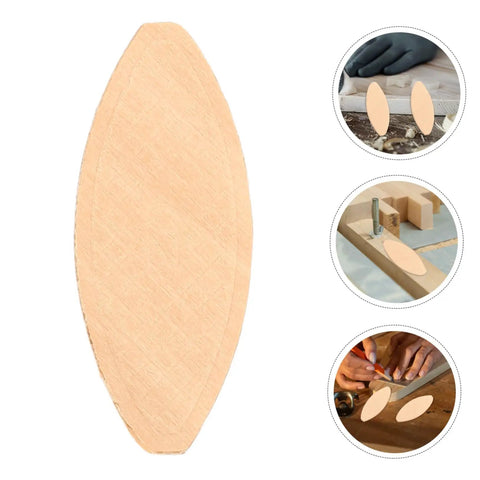 Premium 100 Pack Beech Wood Joiner Biscuits Bad Ass Hardwood Slotting Tools Knockout used for cabinetry assembly.