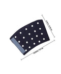Heavy Duty Cut Resistant Wrist Sleeves Built Tough With Reinforced Denim For Industrial Steel Handling Abrasion Proof Forearm Guards That Kick Ass At Work Sites (1 Pair) shown from above, featuring dark blue denim and dimensions.