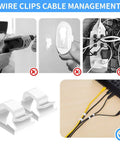 Upgraded 50 Pack Cable Clips With Strong Adhesive Tapes For Wire Clips And Cord Organizer, neat wire management on desk