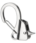 Knotless Adjustable Sliding Boat Anchor Hook With Quick Release Marine Line Clip made of stainless steel, fits three eighths to five eighths inch lines.