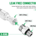 Heavy Duty Hydraulic Adapter Fitting 3/8 Inch ORFS Male To SAE 6 ORB Male Straight Joint, ORFS To ORB Hydraulic Fitting, High Strength Carbon Steel Construction, FS6400-06-06 Standard, Quick Install And Long Lasting. ORFS female to ORB male hydraulic adapter with O-ring