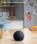 Straight Up Sleek Compact Smart Speaker With Ace Voice Recognition For Effortless Bluetooth Streaming And Hands Free Commands Ideal For Bedroom Chill Vibes Kitchen Timer Runs Or Home Office Grind Fresh Glacier White Build on kitchen counter.