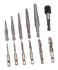 Super Cool 11 Piece Screw Extractor Kit Makes Broken Bolt Removal A Breeze For Your Car Garage With Tap Adapter And Extension Bar Set Up, 11 tools