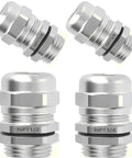 Two Pack One Quarter Inch 304 Stainless Steel Cable Sealing Sleeve And Three To Six Point Five Millimeter NPT Type Metal Joint Stress Relief